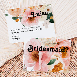 Fet färgstark Blommigt | Bridesmaid Frieri Card Inbjudningar