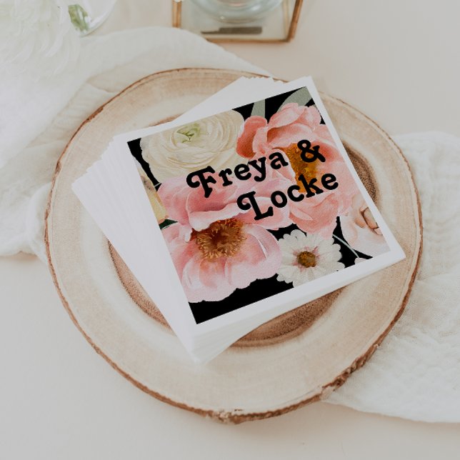 Fet färgstark Blommigt | Bröllop Napkins Pappersservett (Skapare uppladdad)