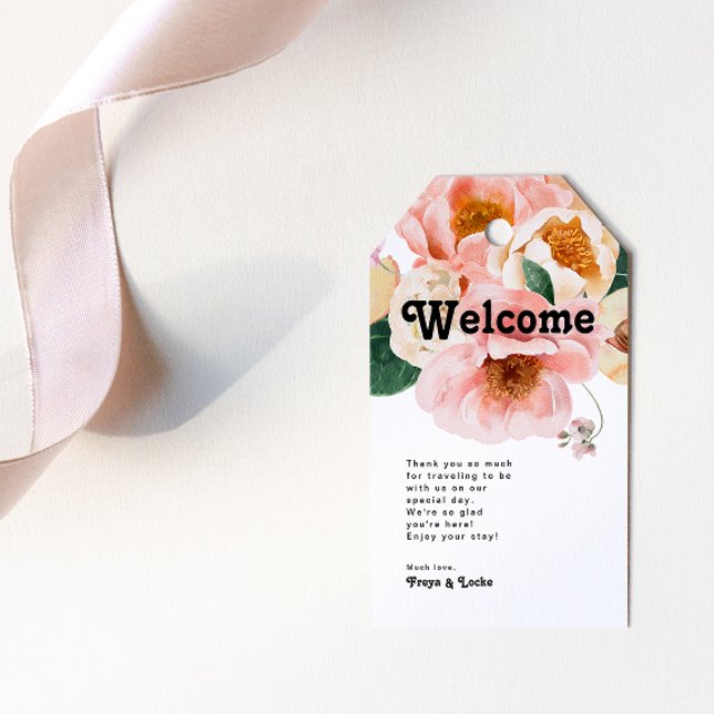 Fet färgstark Blommigt | Bröllop Välkommen Presentetikett (Skapare uppladdad)