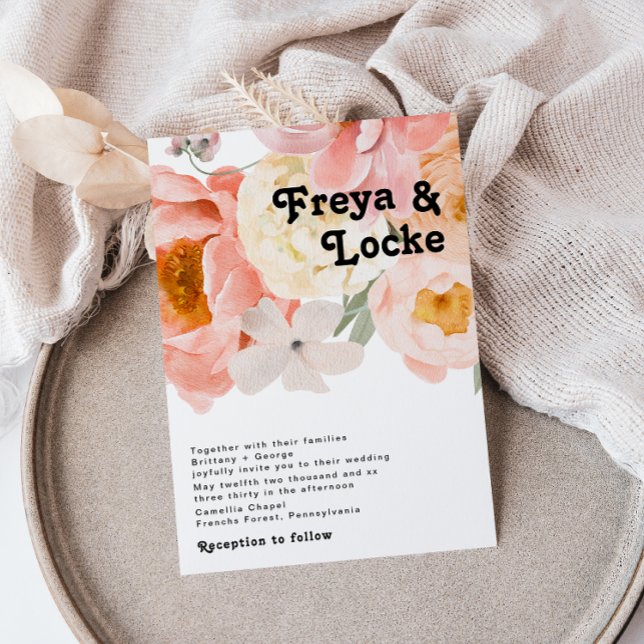 Fet färgstark Blommigt | Bröllopsinbjudan Inbjudningar (Skapare uppladdad)