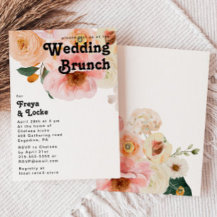Fet färgstark Blommigt Brunch-inbjudan till Bröl Inbjudningar
