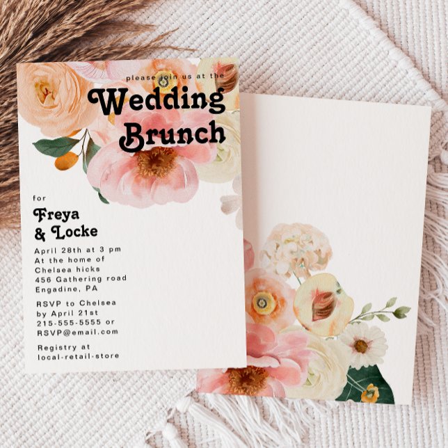 Fet färgstark Blommigt | Brunch-inbjudan till Bröl Inbjudningar (Skapare uppladdad)