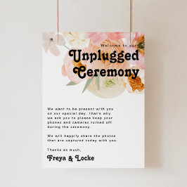 Fet färgstark Blommigt | Ceremoni utan nätanslutni Poster
