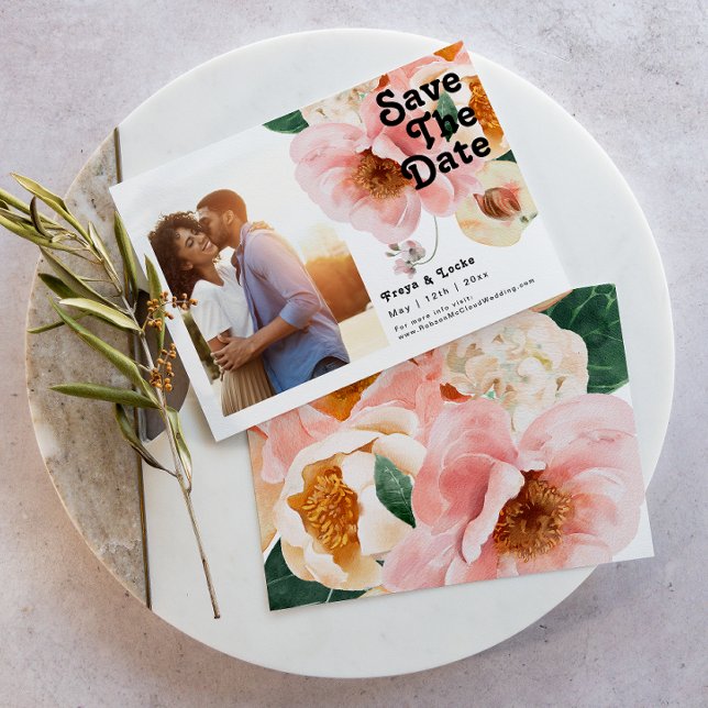 Fet färgstark Blommigt | Foto-Vågrät Spara Datumet (Skapare uppladdad)