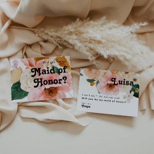 Fet färgstark Blommigt Frieri kort för Maid of h