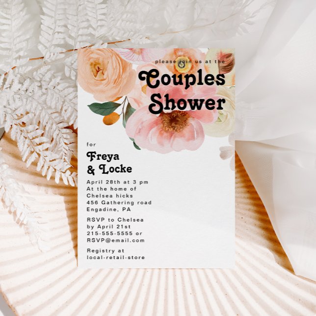 Fet färgstark Blommigt | Inbjudan till Par Shower (Skapare uppladdad)