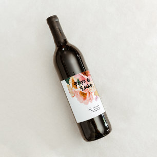 Fet färgstark Blommigt   MAID OF HONOR FRIERI Vinflaska Etikett