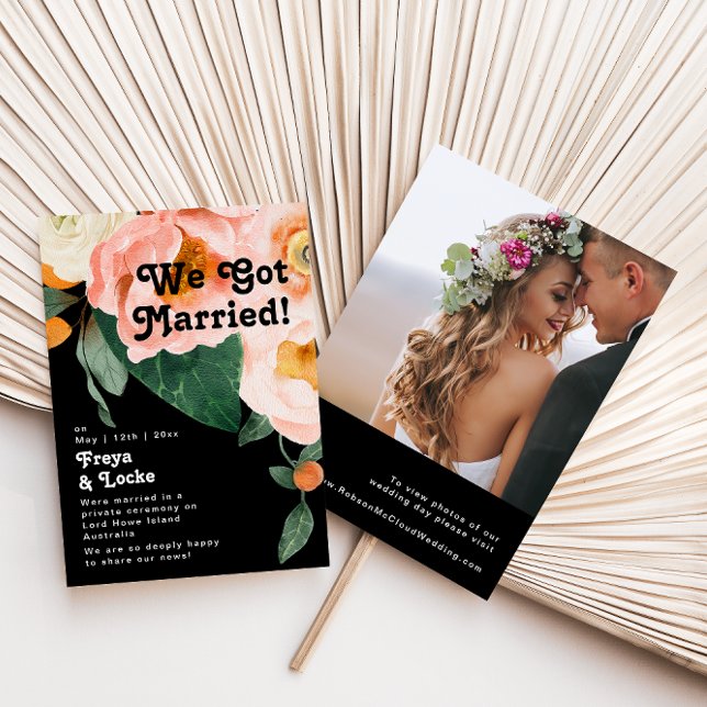 Fet färgstark Blommigt - meddelande om fotoutöknin Inbjudningar (Skapare uppladdad)