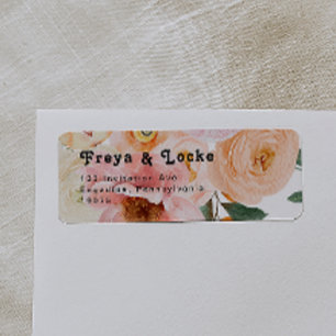 Fet färgstark Blommigt Returadressetikett Returadress Etikett
