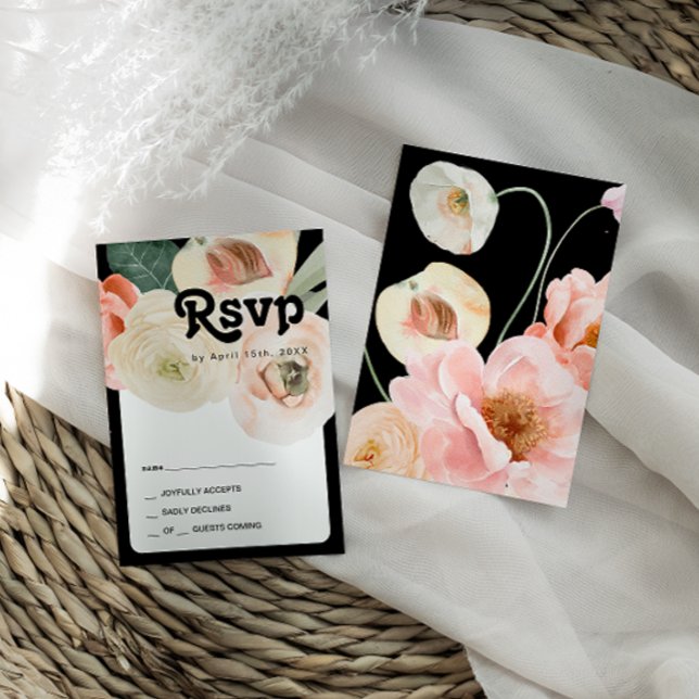Fet färgstark Blommigt | Svart OSA kort (Skapare uppladdad)