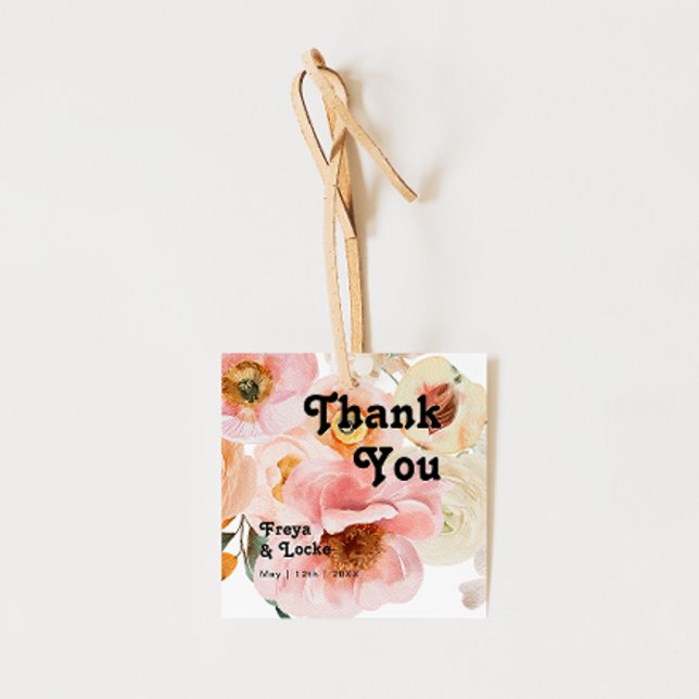 Fet färgstark Blommigt | TACK Gåvor Etiketter (Skapare uppladdad)