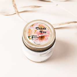 Fet färgstark Blommigt | Tack Wedding Favor Runt Klistermärke