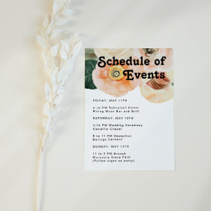 Fet färgstark Blommigt Tidsplan för händelser Tilläggskort