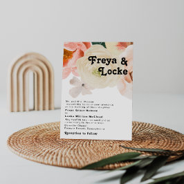 Fet färgstark Blommigt | Traditionell Bröllop Inbjudningar
