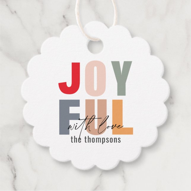 Fet färgstark Glatt julklapp Gåvor Etiketter (Framsida)