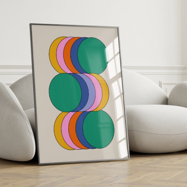 Fet färgstark retro-estetisk unik geometrisk konst poster (Skapare uppladdad)