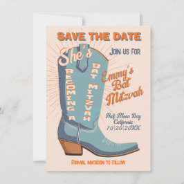 Fet färgstark Western Bat mitzvah Inbjudningar