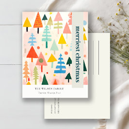 Fet, fetstil Retro Abstrakt - jullandskap Helg Vykort