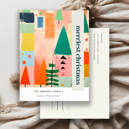 Fet, fetstil Retro Abstrakt - jullandskap Helg Vykort