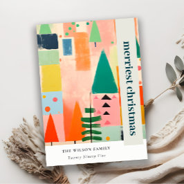 Fet, fetstil Retro Abstrakt - jullandskap Julkort