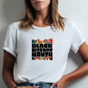 Fet, fetstil, svart historik, månad T-Shirt