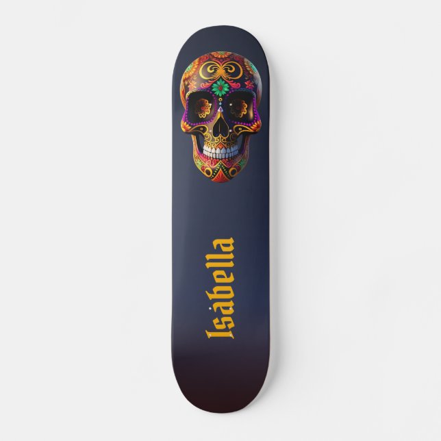 Fet flerfärgat socker med skal mini skateboard bräda 18,5 cm (Framsida)