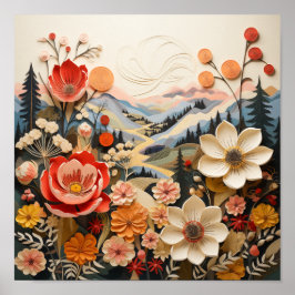 Fet Flowers med utomhusscen Poster