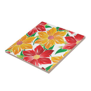 Fet Flowers Skriv ut panel Kakelplatta