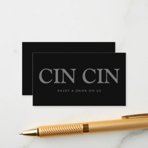Fet font "Cin cin" Italienska Gratis dryckesbiljet Tilläggskort