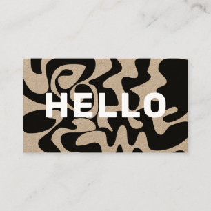Fet Font Groovy Black and White Kraft Visitkort