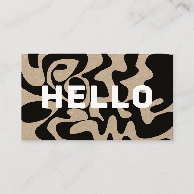Fet Font Groovy Black and White Kraft Visitkort (Framsida)