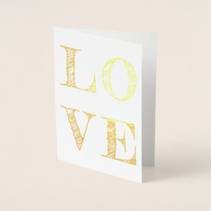 Fet font KÄRLEK brev sketted folie card Folierat Kort