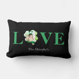 Fet Font Kärlek Photo Shamrock St. Patrick's Day Lumbarkudde