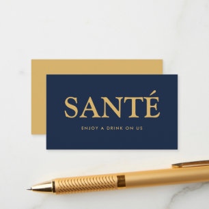 Fet font "Santé" Fransk Gratis dryck biljett Tilläggskort
