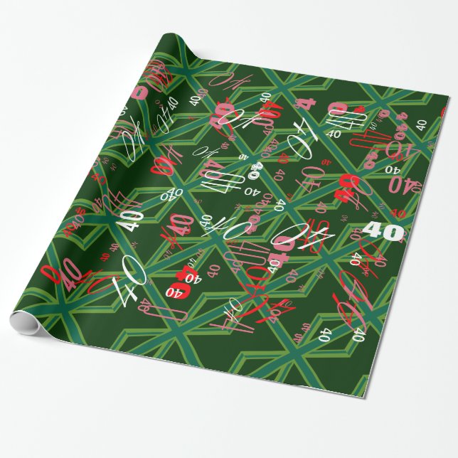 Fet Forest Grönt Union Jack Presentpapper (Utrullad)