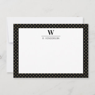 Fet första Monogram Faux Guld-anteckningskort Anteckningskort