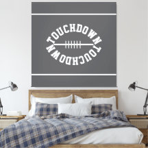 Fet fotboll TOUCHDOWN-ränder på sportig grå