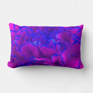 Fet Fuschia Rosa och Blå nejlikblomma Lumbarkudde