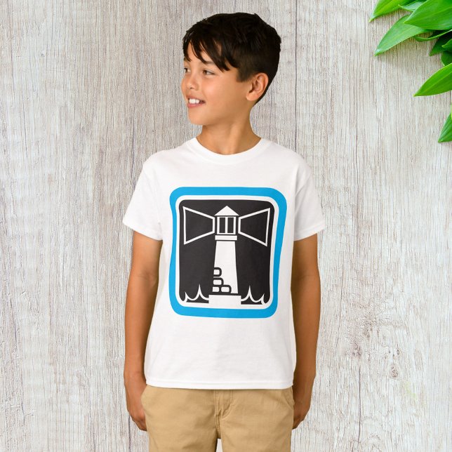 Fet fyr Beacon med Ocean Vågar-ikon T Shirt (Skapare uppladdad)