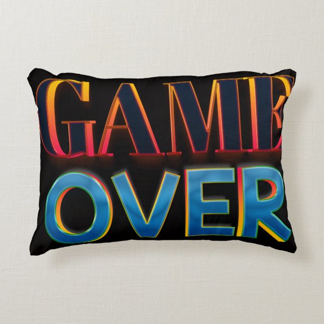 Fet ”GAME OVER”-text i rött Prydnadskudde (Framsidan)