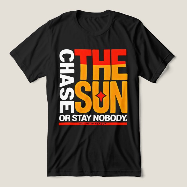 Fet Gatumode Jaga Solen Solnedgång T Shirt (Design Framsida)