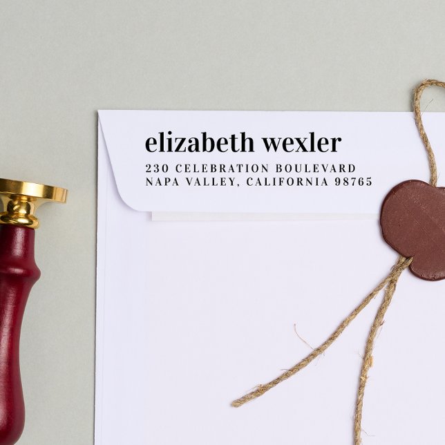 Fet gemener Namn Personlig Returadress Självfärgande Stämpel (Rubber Stamp Mock-up)