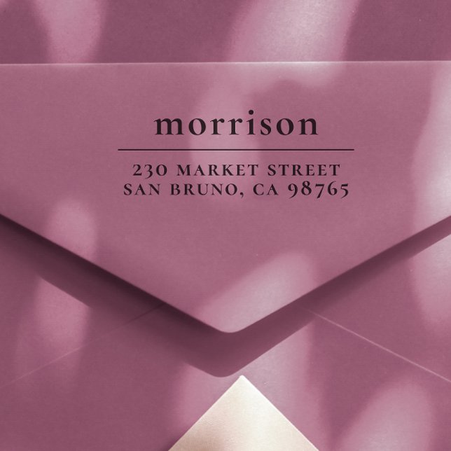 Fet gemensamt efternamn & returadress självfärgande stämpel (Rubber Stamp Mock-up)