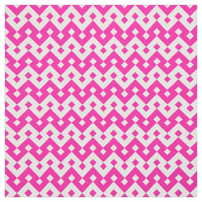 Fet Geometric Rosa och White Chevrons Fabric Tyg (Provkarta)