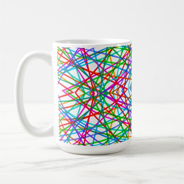 Fet geometrisk abstrakt linje kaffemugg (Vänster)