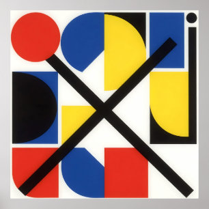 Fet geometrisk Bauhaus suprematistisk konst Poster