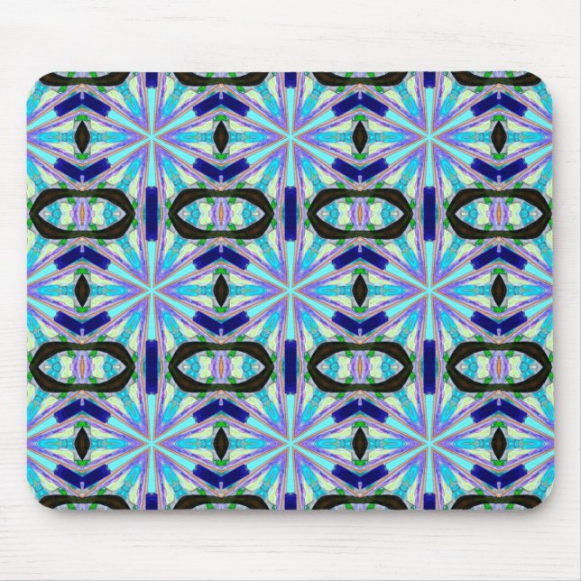 fet geometrisk blå svart design mousserande musmatta (Framsidan)