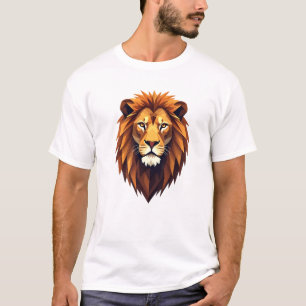Fet geometrisk Lejon huvudartikel T Shirt