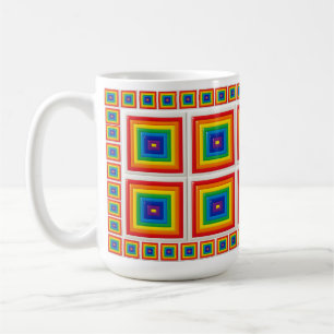 Fet geometrisk regnbågskvadrat kaffemugg
