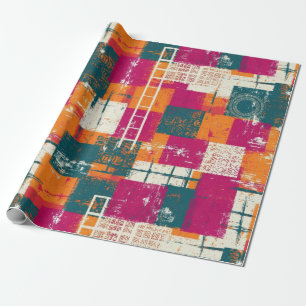 Fet geometrisk struktur - Grunge penselstruktur (1 Presentpapper